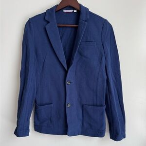 BODEN Women Navy Blue Blazer Jacket Medium 100% Cotton Officecore business